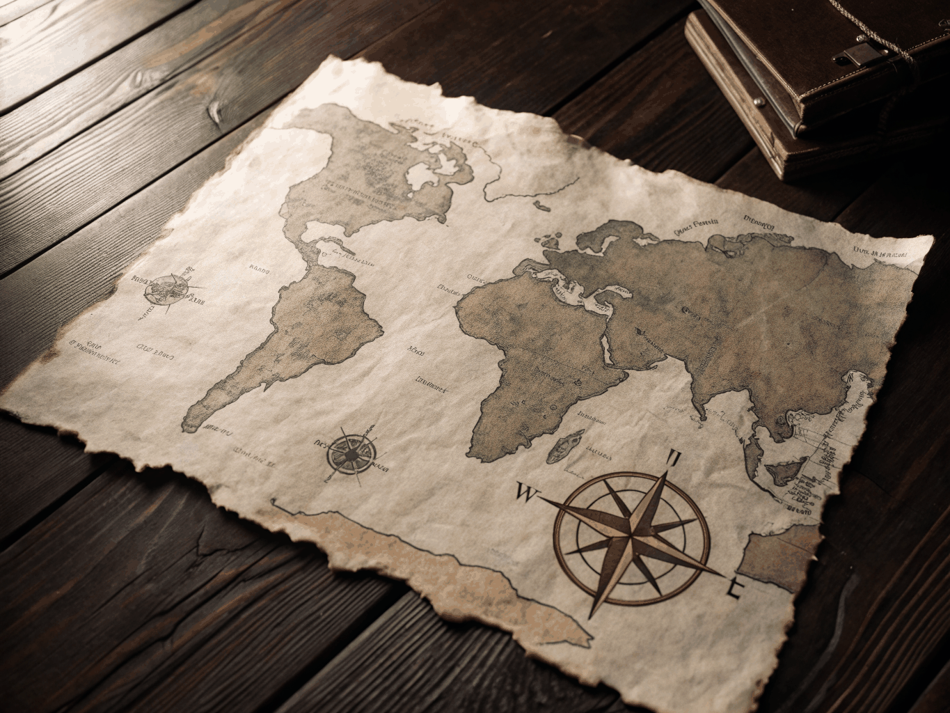 Worn paper map spread across the passenger seat